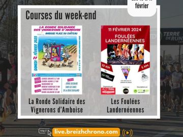 Au programme ce week-end la Ronde Solidaire des Vignerons d'Amboise et Les Foulées Landernéennes. Vous pourrez y retrouver nos équipes !

N'hésitez pas à...