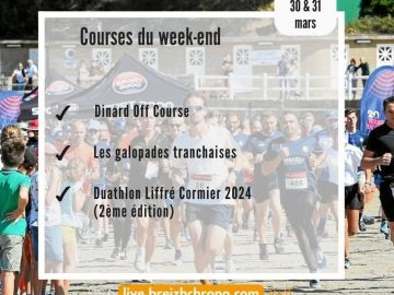 𝘾𝙤𝙪𝙧𝙨𝙚𝙨 𝙙𝙪 𝙬𝙚𝙚𝙠-𝙚𝙣𝙙 - 𝟯𝟬 & 𝟯𝟭 𝙢𝙖𝙧𝙨 𝟮𝟬𝟮𝟰

Retrouvez nos équipes chrono sur nos courses du week-end : 

- Dinard Off Course - Ville de Dinard 
- Les galopades...